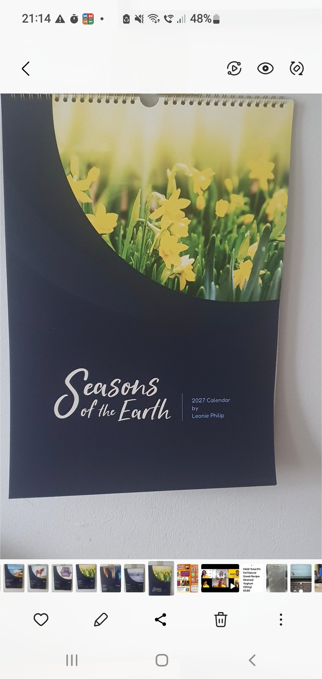 Seasons of the Earth — 2027 A3 Poetry & Art Calendar